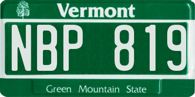 VT license plate NBP819