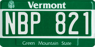 VT license plate NBP821
