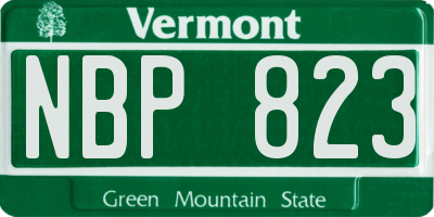 VT license plate NBP823