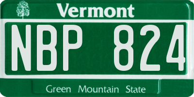 VT license plate NBP824