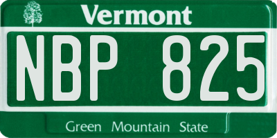VT license plate NBP825
