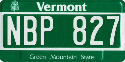 VT license plate NBP827