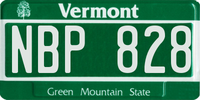 VT license plate NBP828