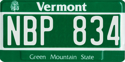 VT license plate NBP834