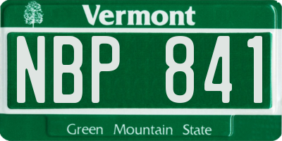 VT license plate NBP841