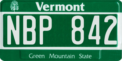 VT license plate NBP842