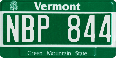 VT license plate NBP844