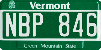 VT license plate NBP846
