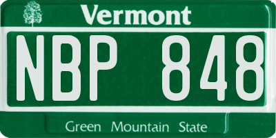 VT license plate NBP848
