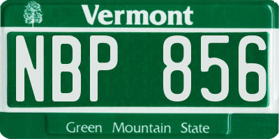 VT license plate NBP856