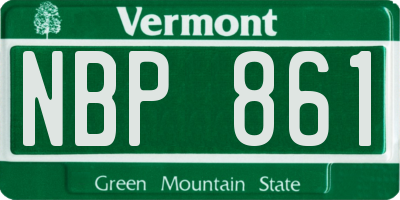 VT license plate NBP861