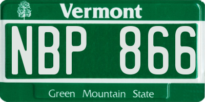 VT license plate NBP866