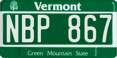 VT license plate NBP867