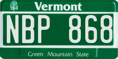 VT license plate NBP868