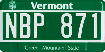 VT license plate NBP871