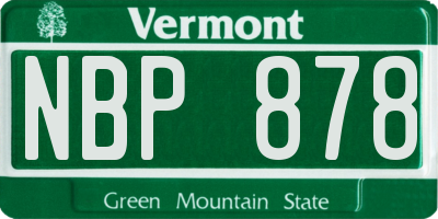 VT license plate NBP878