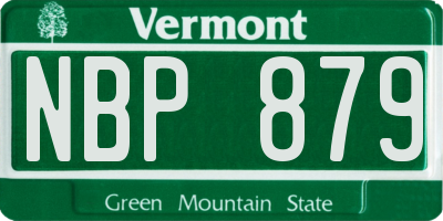 VT license plate NBP879