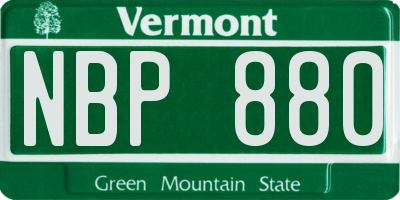 VT license plate NBP880