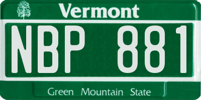 VT license plate NBP881
