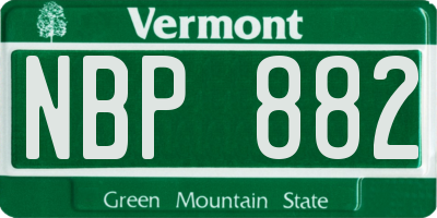 VT license plate NBP882