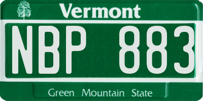 VT license plate NBP883