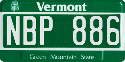VT license plate NBP886