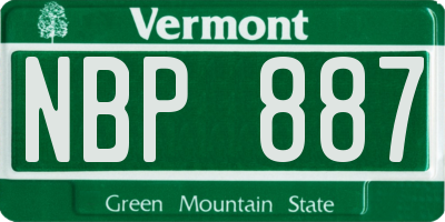 VT license plate NBP887