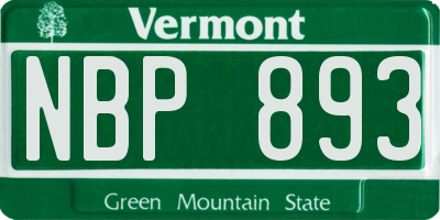 VT license plate NBP893