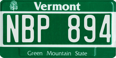 VT license plate NBP894