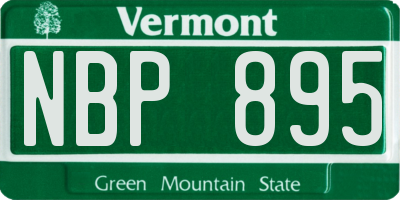 VT license plate NBP895
