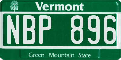 VT license plate NBP896