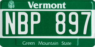 VT license plate NBP897