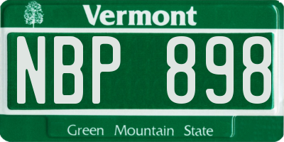 VT license plate NBP898