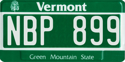VT license plate NBP899