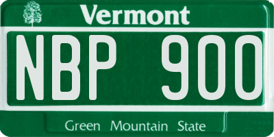 VT license plate NBP900