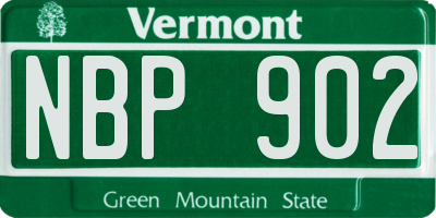 VT license plate NBP902