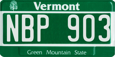 VT license plate NBP903