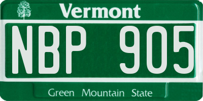 VT license plate NBP905