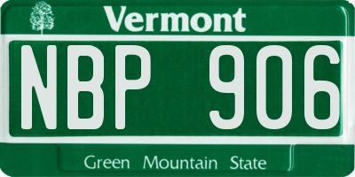 VT license plate NBP906