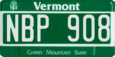 VT license plate NBP908
