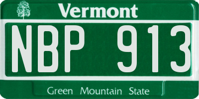 VT license plate NBP913