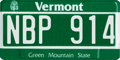 VT license plate NBP914