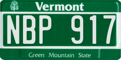 VT license plate NBP917