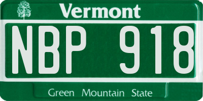 VT license plate NBP918