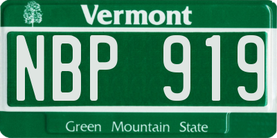 VT license plate NBP919