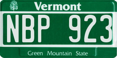 VT license plate NBP923