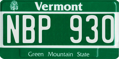 VT license plate NBP930