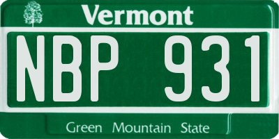 VT license plate NBP931