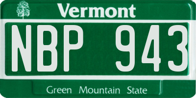 VT license plate NBP943