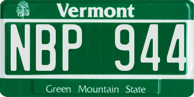 VT license plate NBP944